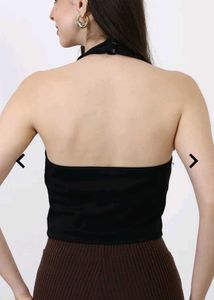 Stylish Black Halter Top
