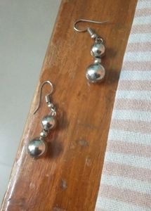 Silver Ball Drop Earrings