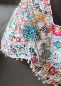 New Navratri Special White Blouse