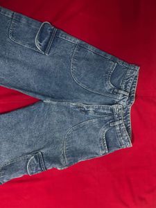 Denim Cargo Pants