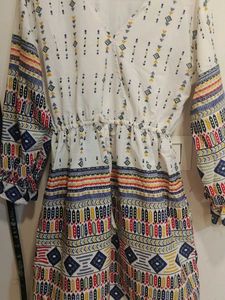 Patterned White Dress