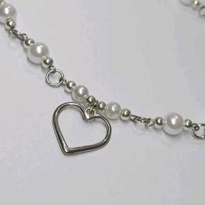 Pearl &amp; Heart Silver Chain Necklace