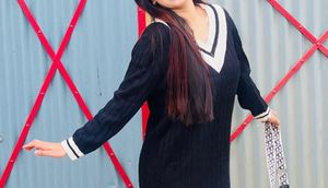 Trendy Striped Midi Dress