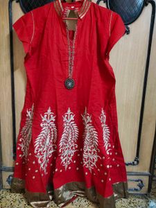 Red Anarkali Gown (Zari Work)
