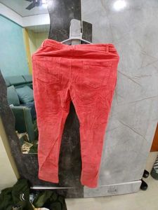 Coral Corduroy Pants