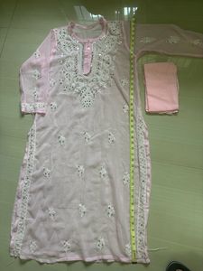 Chikankari Pink Kurti
