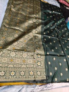 Beautiful Yellow Banarasi Saree