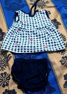 Baby Girl Dress Black & White Checkered 0-3 Month