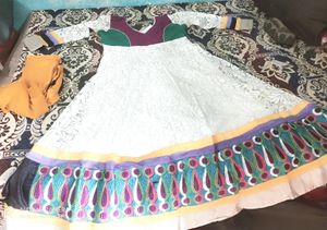 White Ghera Gown Multi Colour Body Brazzo Materi