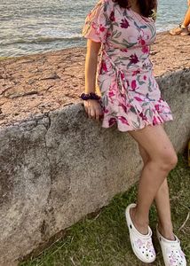One Shoulder Floral Dress