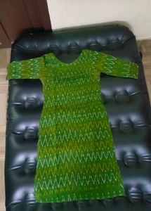 Ikat Print Botique Stitched Kurta With Pintuck Yok