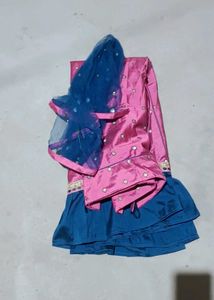 Pink Ethnic Skirt top with dupatta