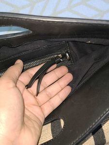 Exported Jute&amp;Leather Tote Bag-(New) never used