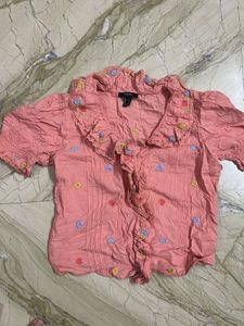 Forever 21 Floral Embroidered Top