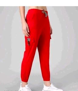 Red Cargo Joggers