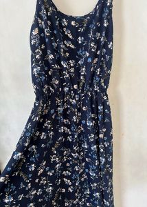 Floral Print Spaghetti Strap Skater Dress