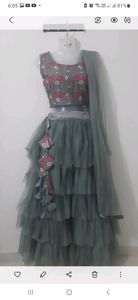 price drop... Grey frill lahngacholi....🤩🤩🤩