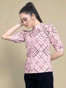 Stylish Pink Printed Top