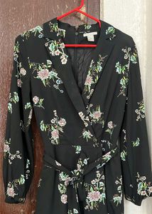 Floral Print Wrap Dress