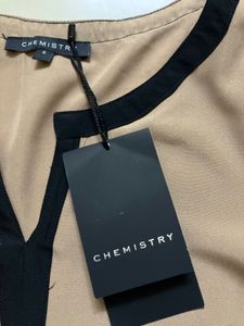 Chemistry Chic Blouse with Black Trim