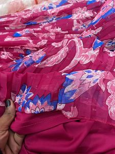 Magenta Floral Flared