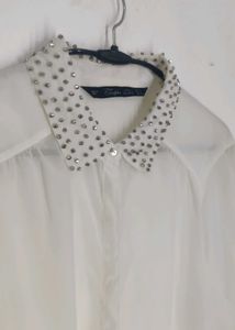 ZARA DIAMOND COLLAR SHIRT/TOP