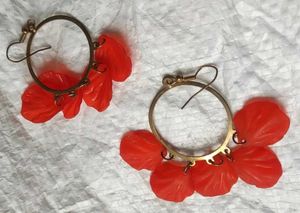 Red Petal Earrings