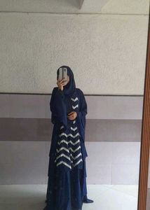 Blue Layered Abaya Dress