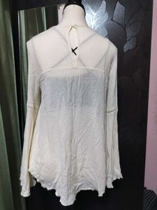 Elegant Cream Long Sleeve Blouse