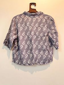 Gray Printed Crop Top (S)