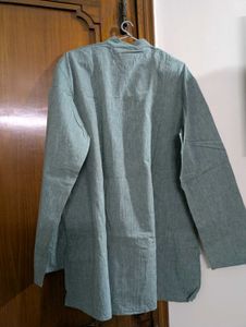 Green Embroidery Short Kurta For Men