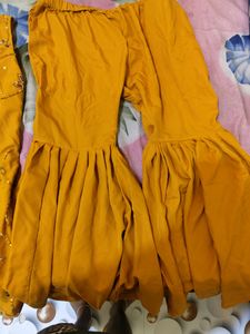 A Very Beautiful Mustard Sharara Set For Haldi
