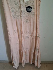 Peach Embroidered Dress