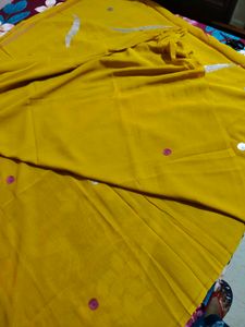 Yellow Sequin Saree