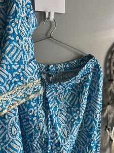 Blue Printed Kurta Set