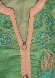 Embroidered Green Kurti