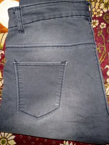 Gray Jeans with Red Stripe