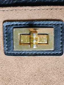 Black And Brown Leather Sling Cum Handbag