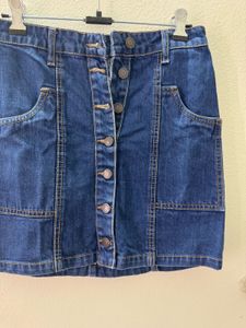 Stradivarius Denim A-Line Skirt