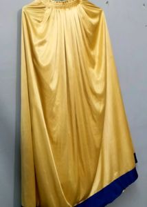 Satin Cream Skirt With Blue Border For Girls/Women&#39;s