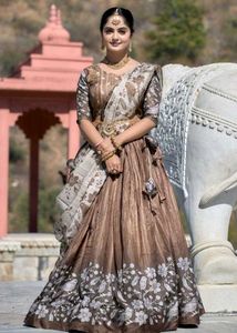 Elegant Brown Lehenga Choli Set