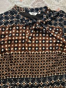 Patterned Brown Dress Size L
