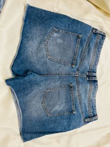Distressed Denim Shorts