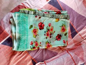 Floral Print Fabric Saree
