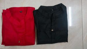 new woman Elegant Red &amp; Black Kurta combo