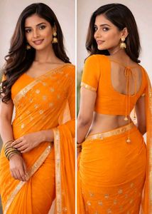 Elegant yellow Saree with blouse