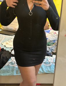 full sleeve zip up dress