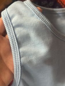 Cute Light Blue Backless Tank Top