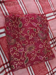 Red Embroidered saree