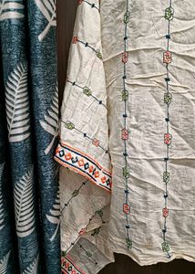 White With Multicolored Duppata